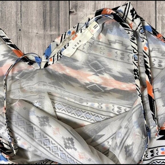 Lush‎ Aztec Pattern Sun Dress Aztec Geometric Pattern Spaghetti Strap Size XS - Picture 10 of 10